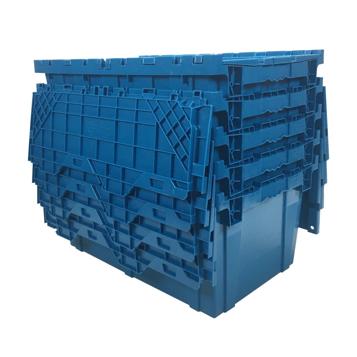 UBMOVE Storage and Packing Plastic Tote Crate Attached Lid Flip Top, 27"x16.9"x1