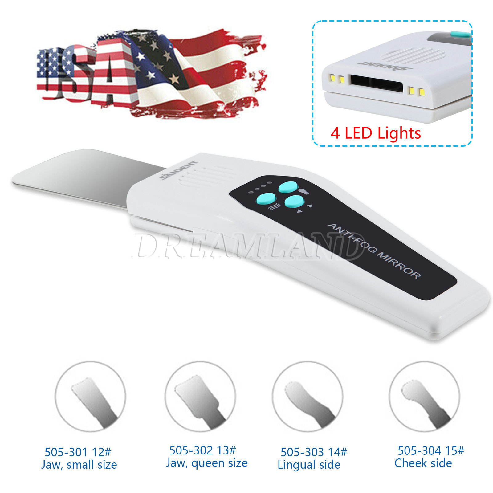 Dental Anti-fog Mirrors Photography Reflector No-Fog LED Automatic Mirrors Kit