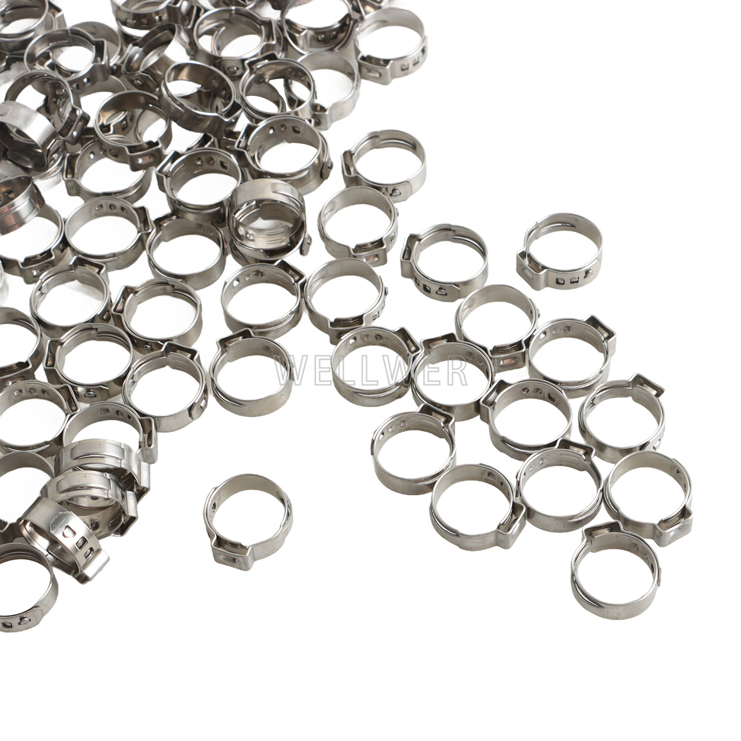 100Pcs 1/2" PEX Stainless Steel Clamp Cinch Rings Crimp Pinch Fitting