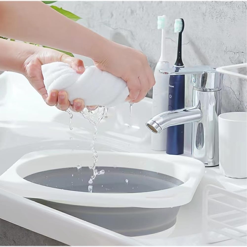 Collapsible Plastic Wash Basin 5L 1.4 Gallon Foldable Dishpan Portable Sink Tub