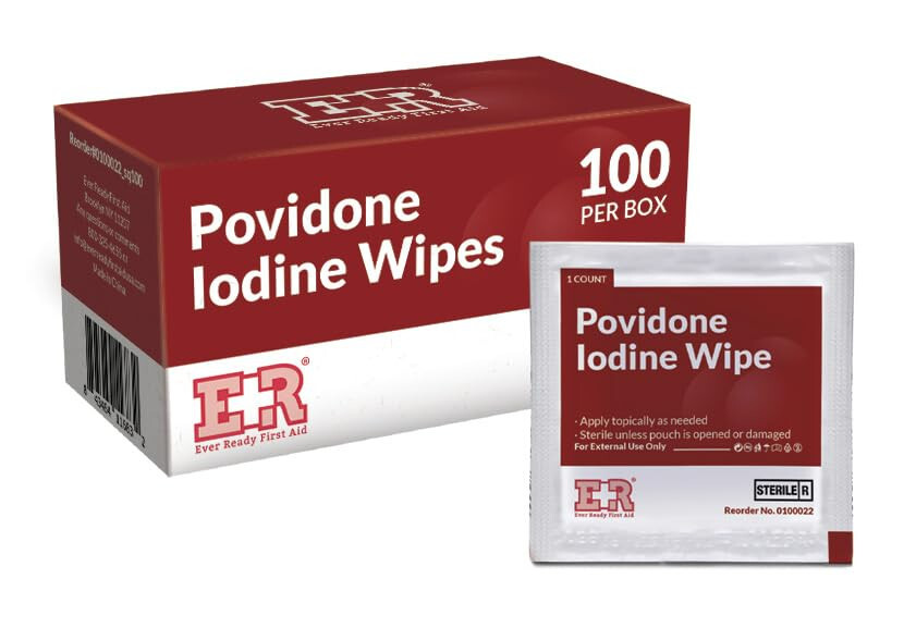 Ever Ready First Aid Povidone Iodine Wipes – Box of 100 Wipes