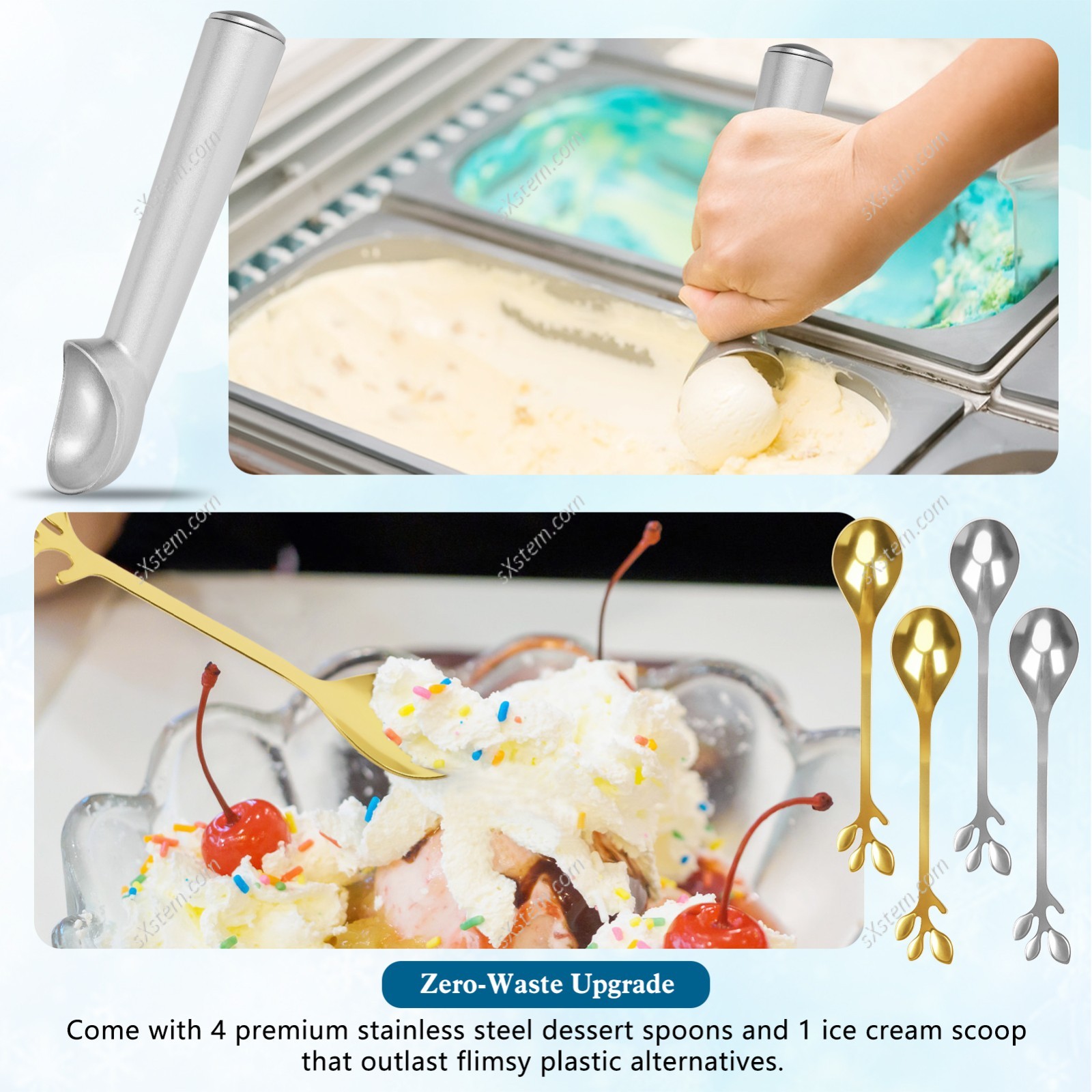 16OZ Replacement For Ninja Creami Pints & Lid Ice Cream Maker NC299 NC300 Series