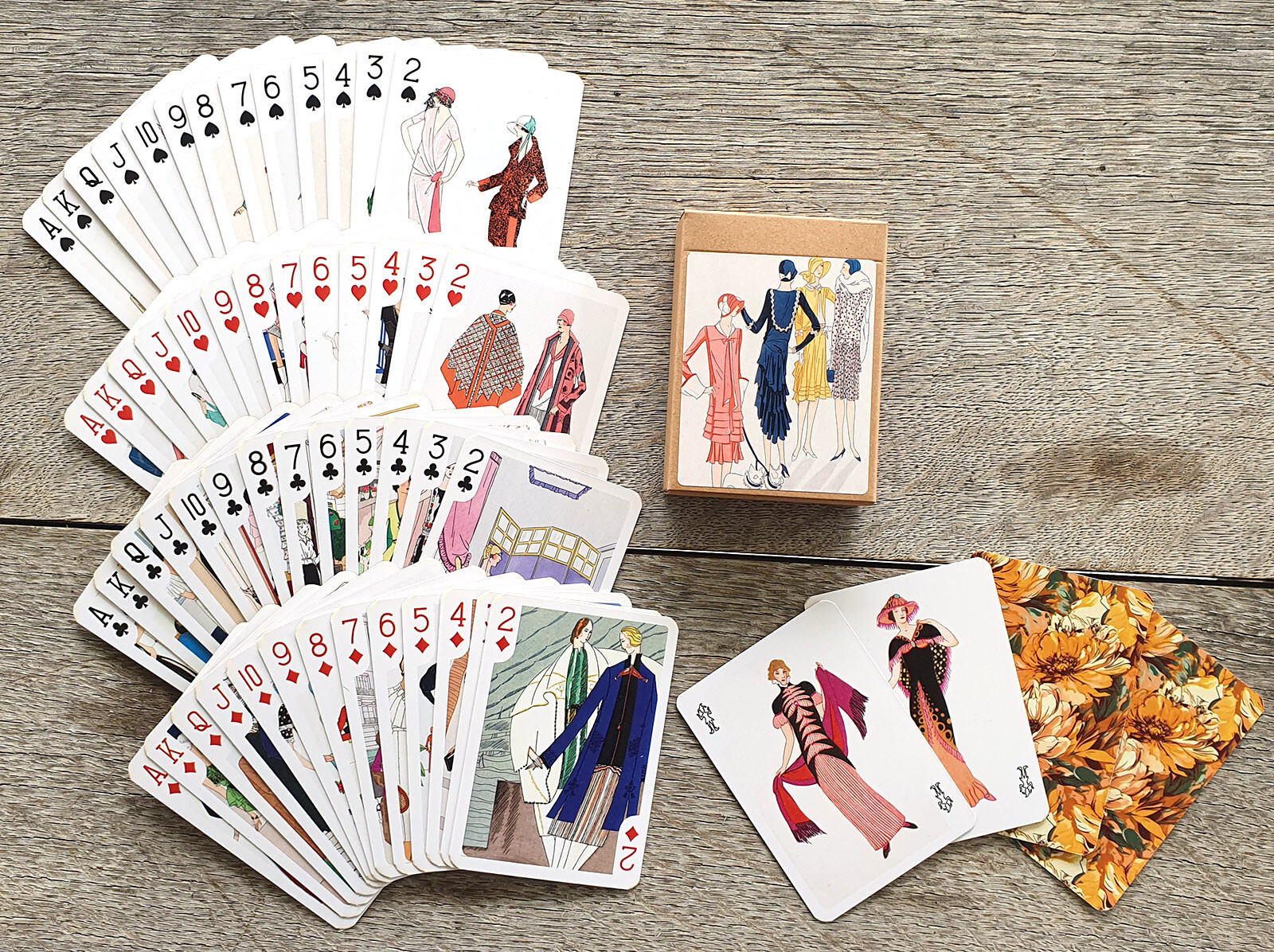 Playing Cards (Poker Deck 54 Cards) ART DECO FASHION Vintage Clothing Art 129
