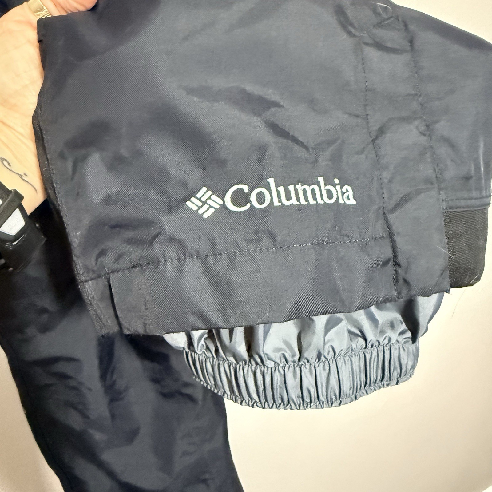 Columbia Omni-Tech Waterproof Breathable Snow Ski Pants Mens Black Cargo Sz M