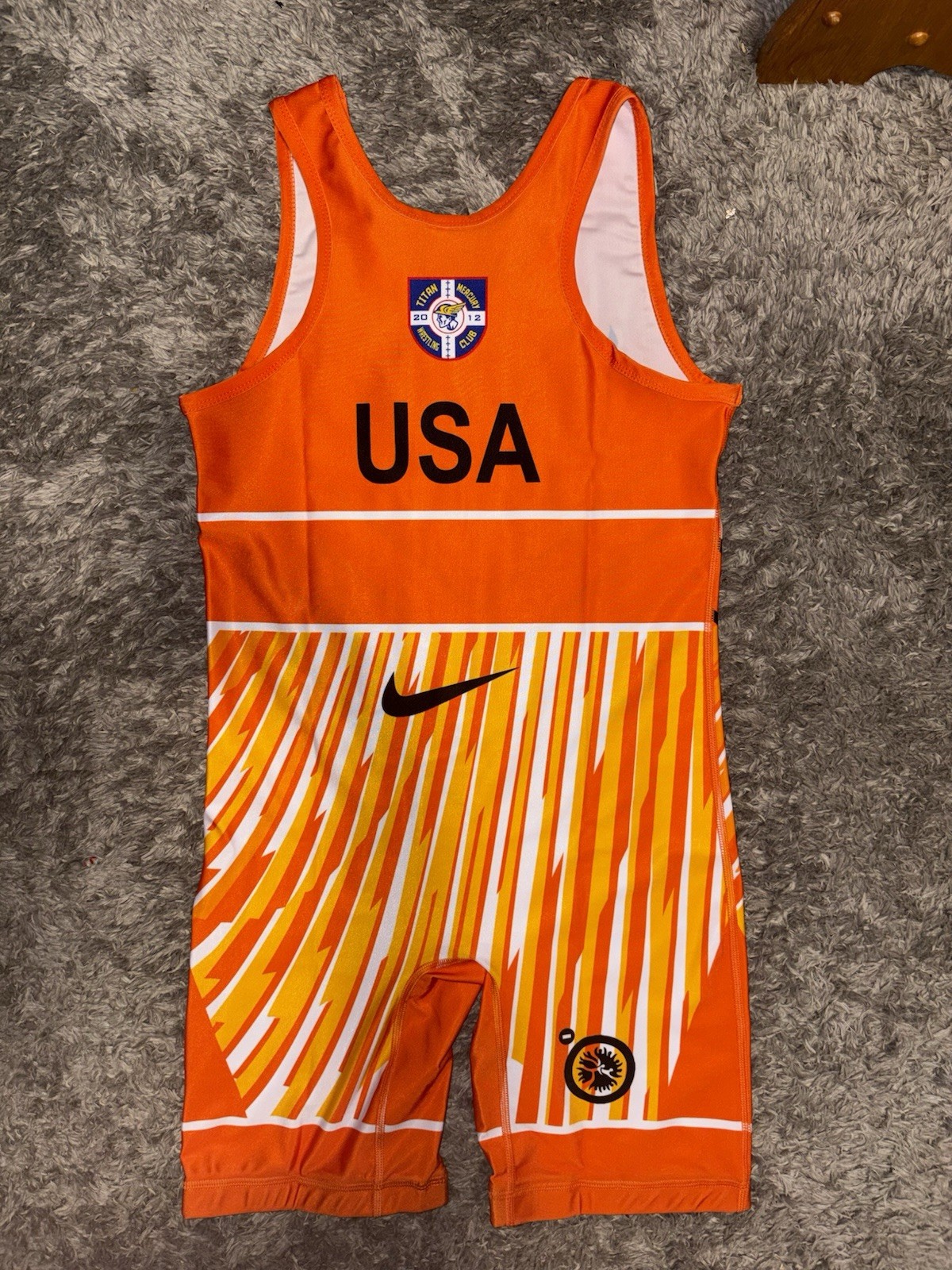 Orange Oklahoma State Wrestling Singlet Adult Large