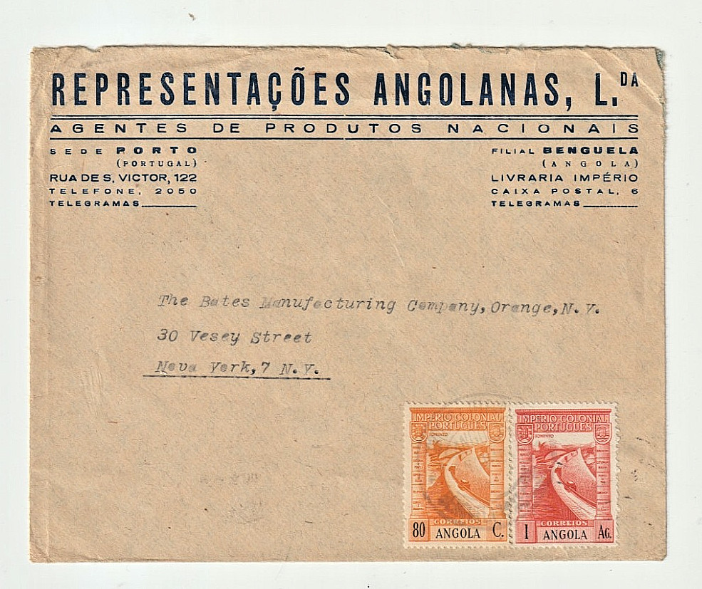 PORTUGAL - ANGOLA  1946 Commercial Advertising Cover to USA