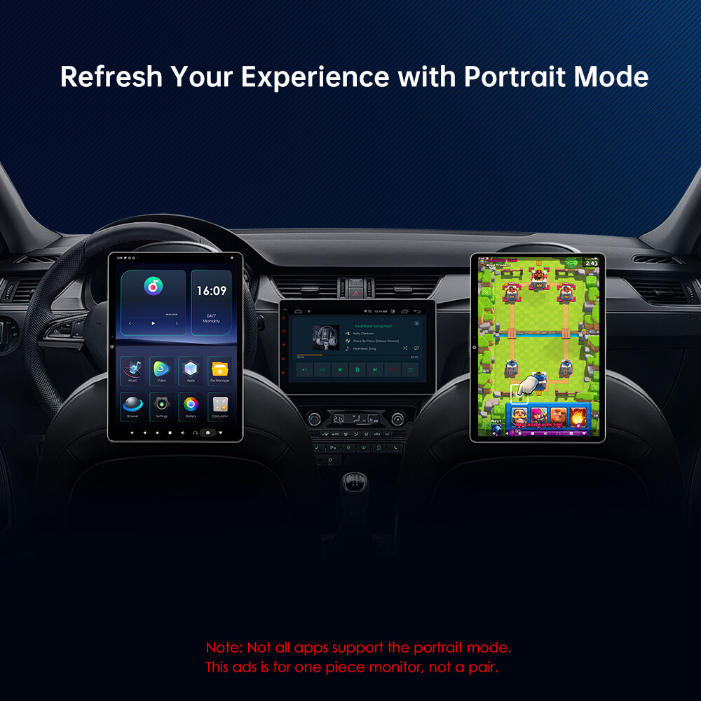 1x 12" 4K Video Android 11 2+32G Back Seat Car TV Headrest Monitor USB 4G Dongle