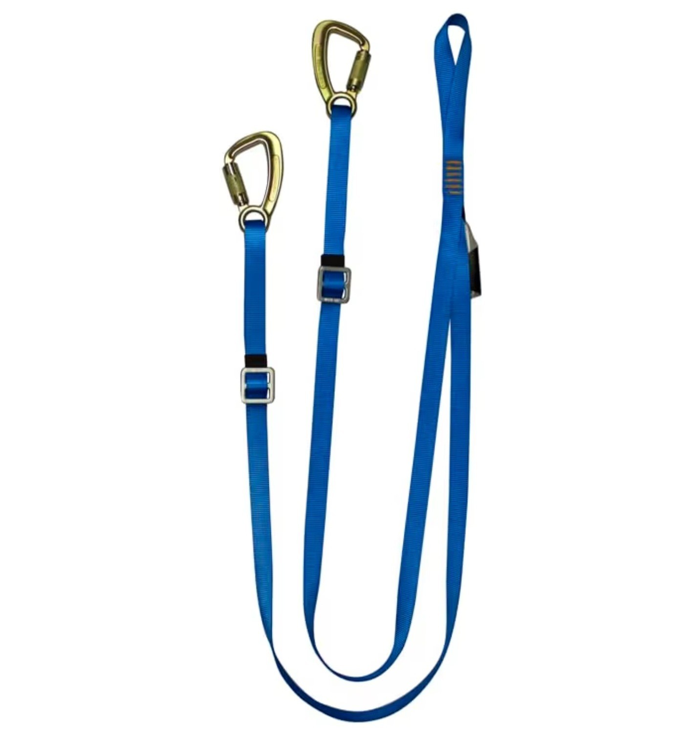 Fusion Adjustable Y-Lanyard W/hitched Loop And Carabiner Ends Blue 48 climbing