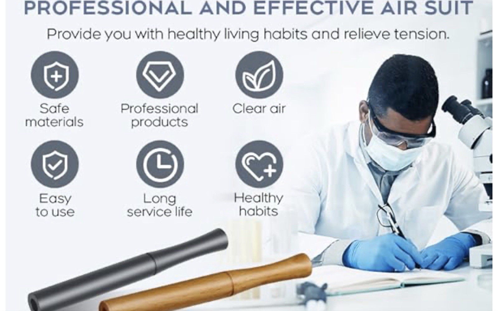 No Smoke Air Inhaler + 100% Natural Plant Essential Oil 16 DoubleMint Inner Core