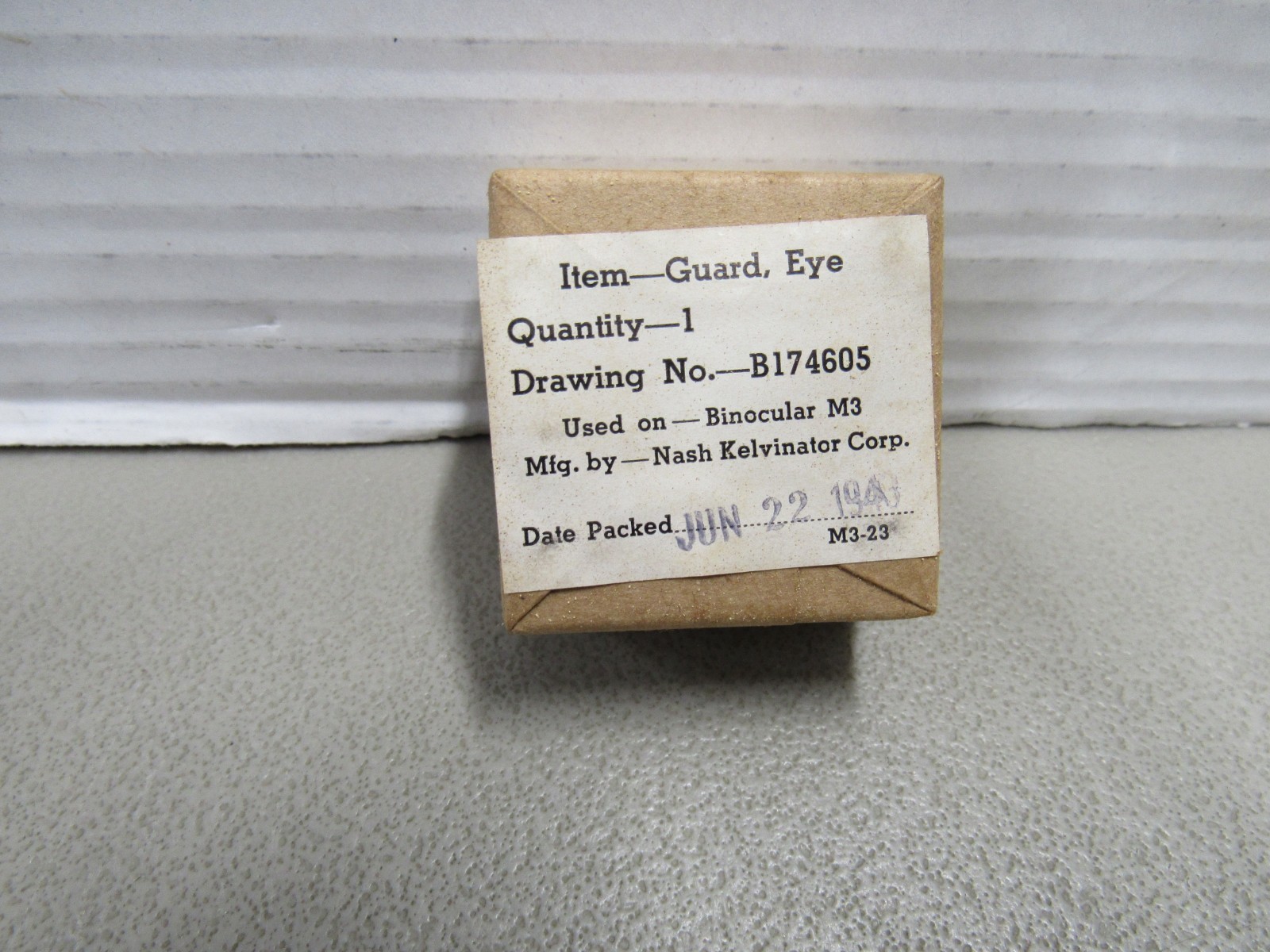 WW2 US M3 6x30 Binoculars Eye Guard Original Box 1943 Date Nash Kelvinator Corp