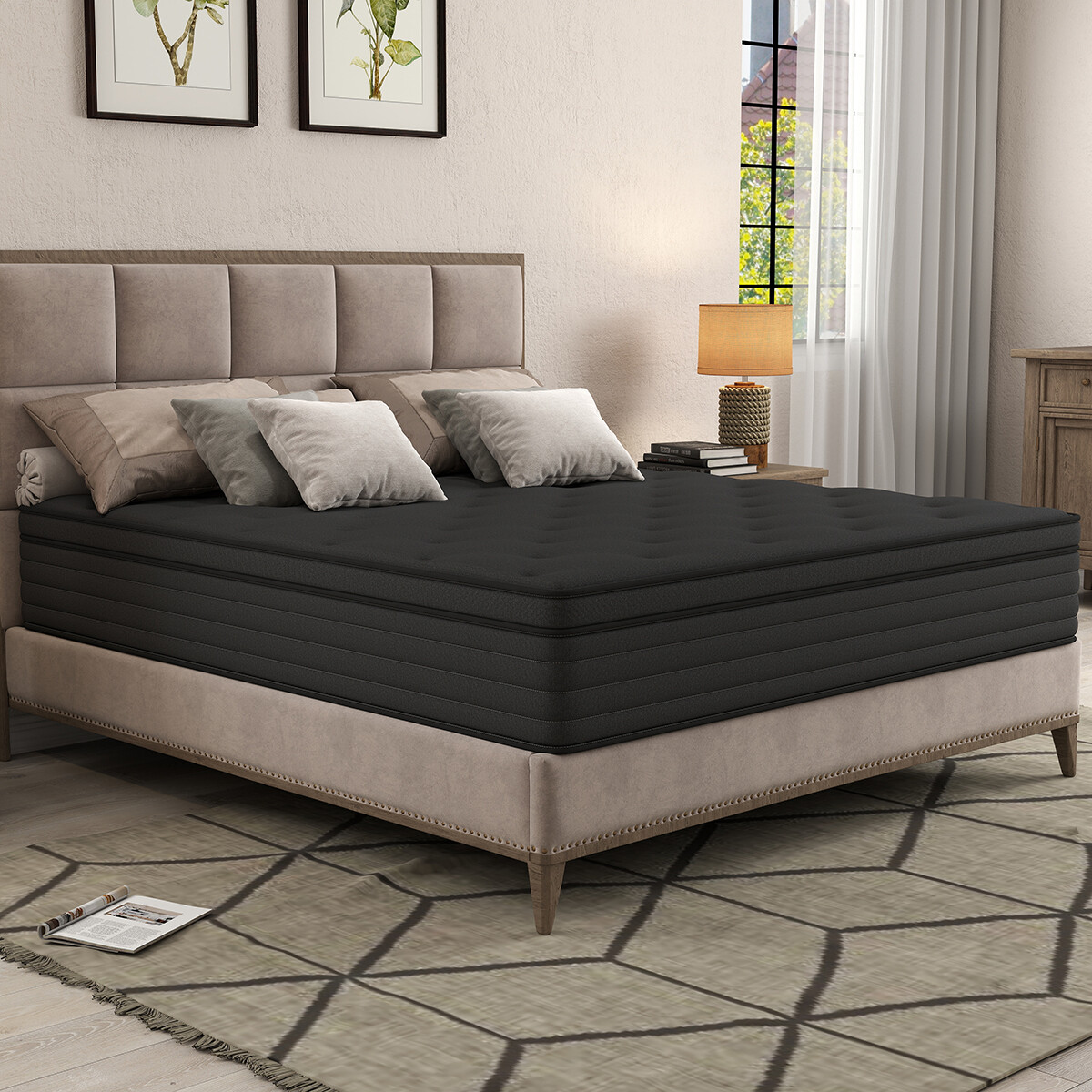 12"14" Twin Full Queen King Size Mattress Memory Foam Hybrid Spring Bed In a Box