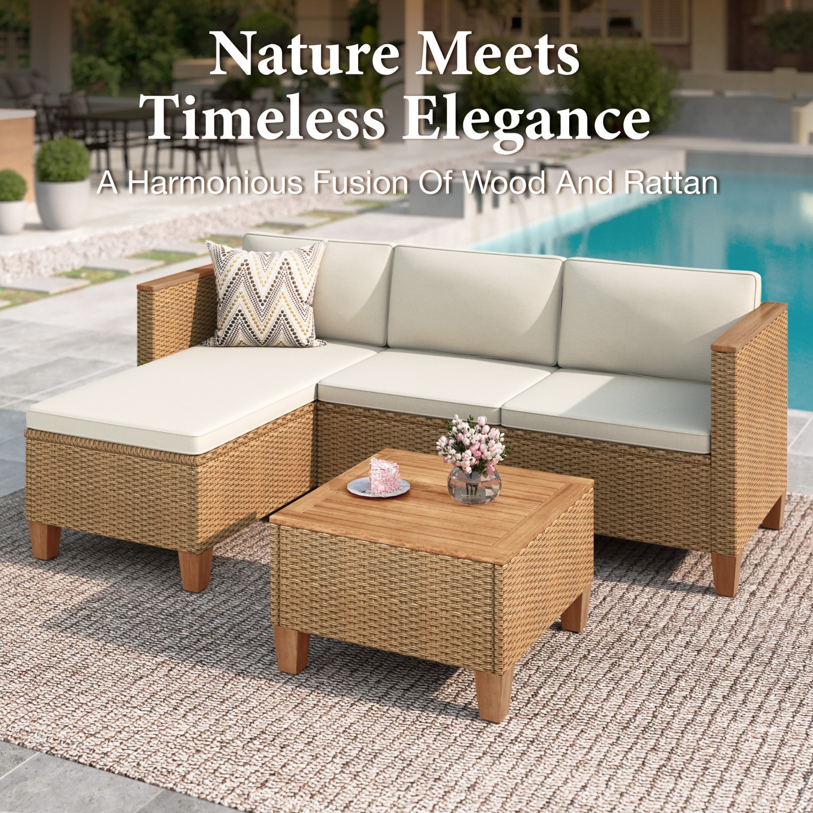 Outdoor Furniture Rattan Furniture Patio Conversation Set Outdoor Wicker Sofa