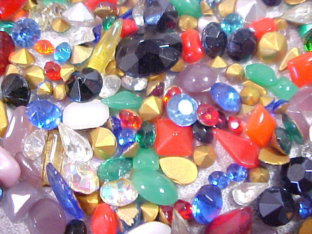 315 HUGE LOT VTG LOOSE GLASS RHINESTONES JEWELRY REPAIR UNUSED CRAFT FINDINGS M