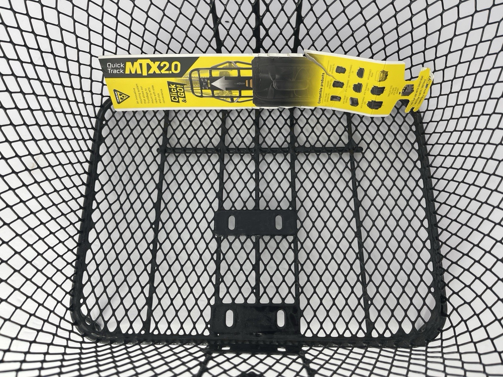 Topeak MTX Rear Bike Basket - Heavy-Duty Steel Welded Wire Rack w/ QuickTrack