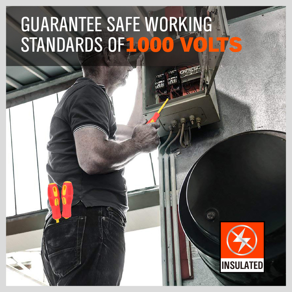 8pc Electrician's Insulated Magnetic Electrical Hand Screwdriver Tool Set New