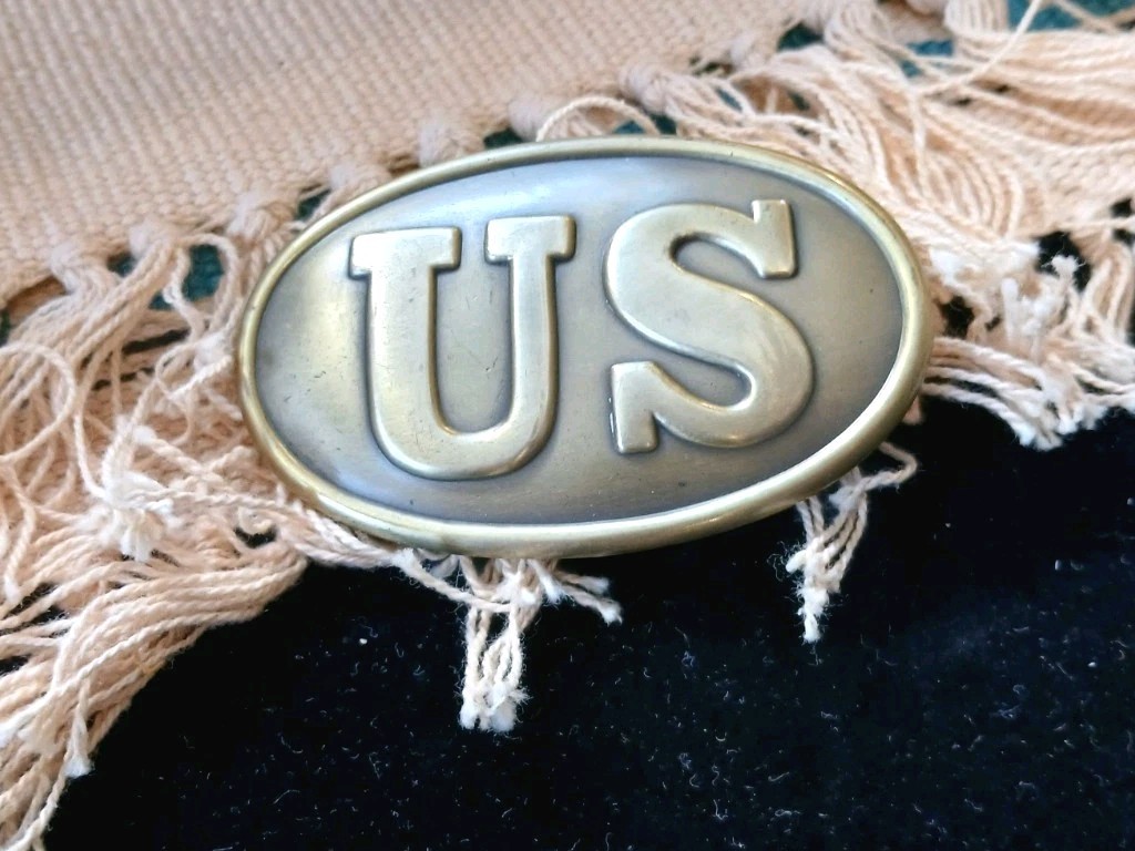 Reproduction Civil War/ Union Army "US" Oval Metal Belt Buckle