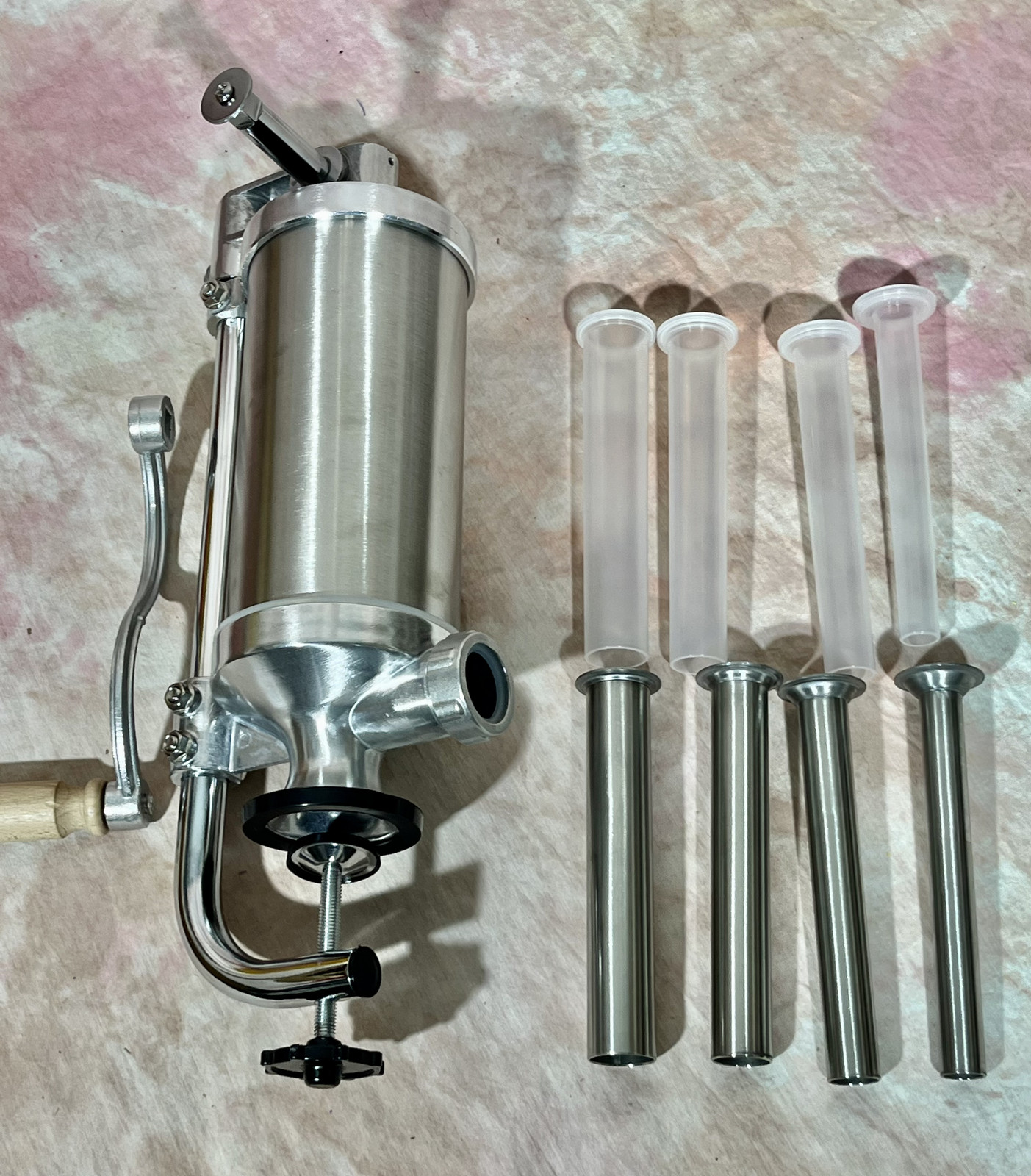 Master Feng MF-3002CA Stainless Steel Sausage Stuffer 2.5lb Manual NEW, OPEN BOX