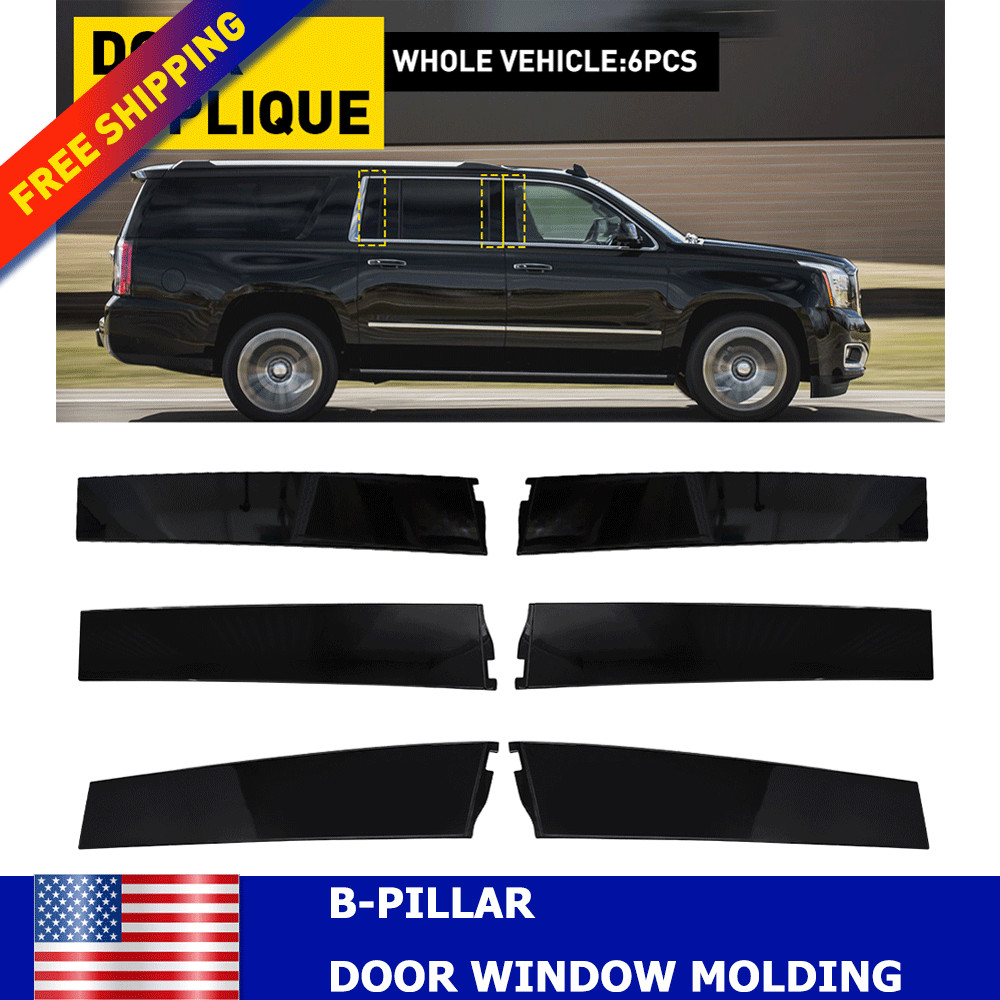 Door RH & LH Applique B Pillar Trim For 2015-2020 Chevy Tahoe GMC Yukon Suburban