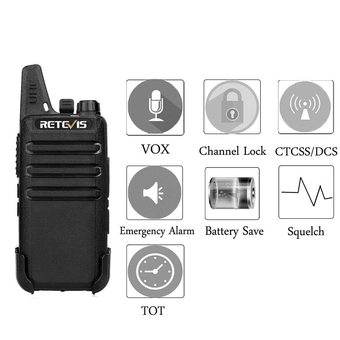 20*Retevis RT22 UHF Walkie Talkies 2 Way Radio 16CH for Hospital/School/Factory
