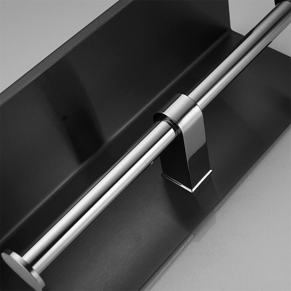 Wall Mounted Toilet Paper Holder with Phone Shelf Bathroom Double Roll Holder US