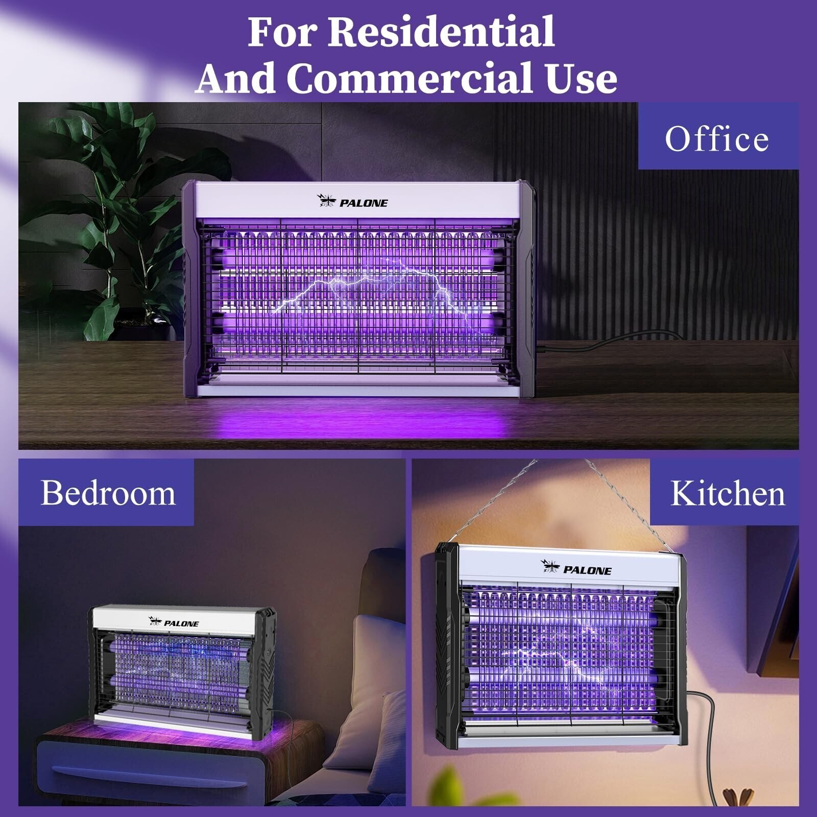 Bug Zapper 3200V Electronic Mosquito Zapper for Outdoor and Indoor Waterproof T