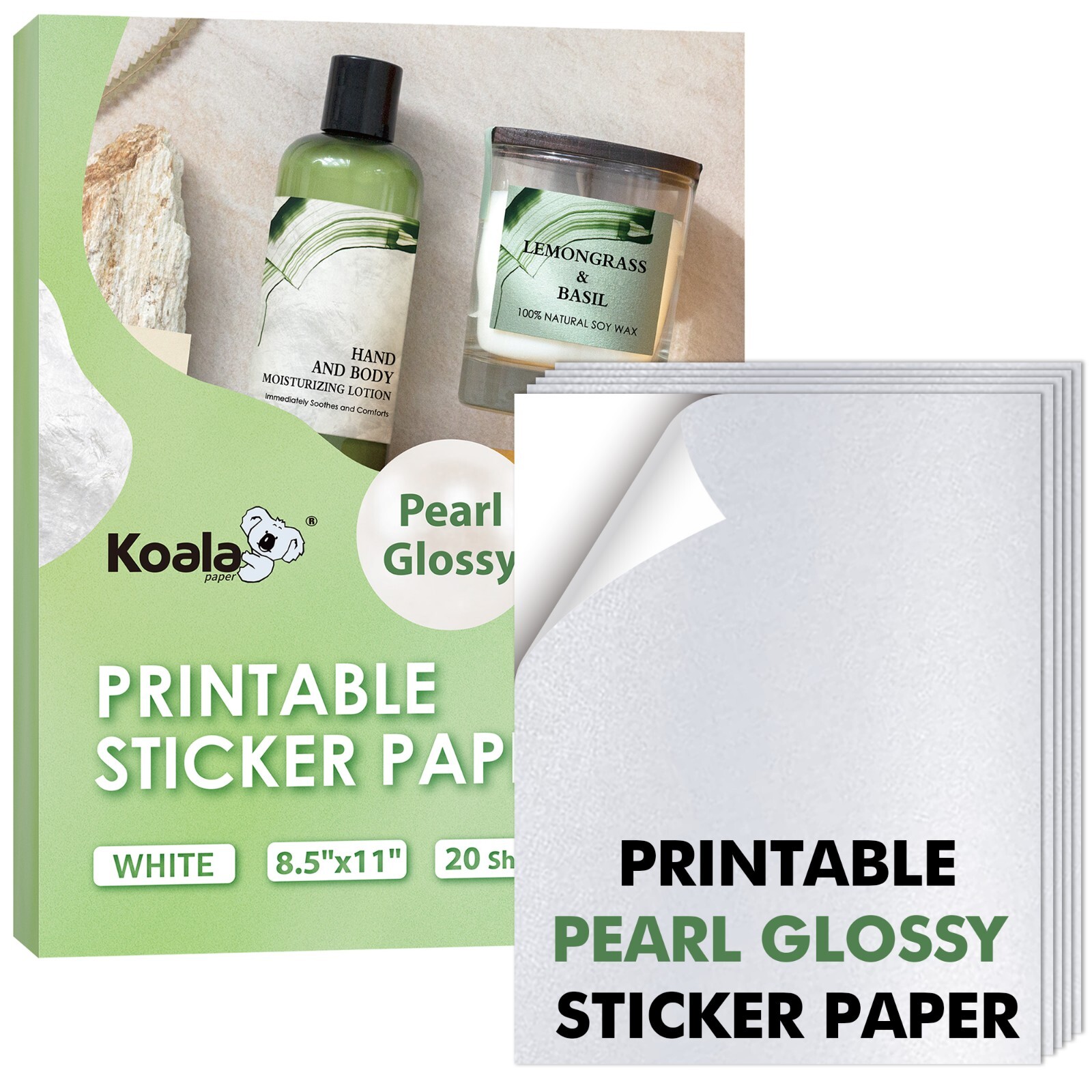 Lot Koala Sticker Paper Glossy, Matte, Semi-Gloss Sticker Photo Paper 8.5x11 4x6