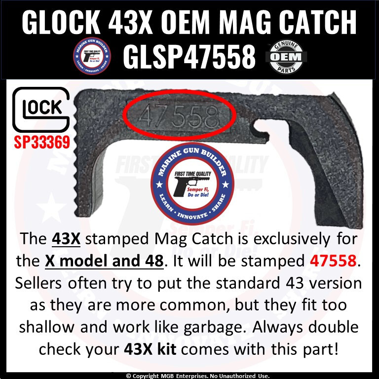 Glock 43X Parts Kit OEM G43X LPK Complete Factory Armorer Assembled 9mm