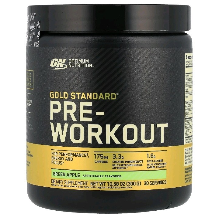 Sealed Optimum Nutrition, Gold Standard Pre Workout - Green Apple - 30 Servings
