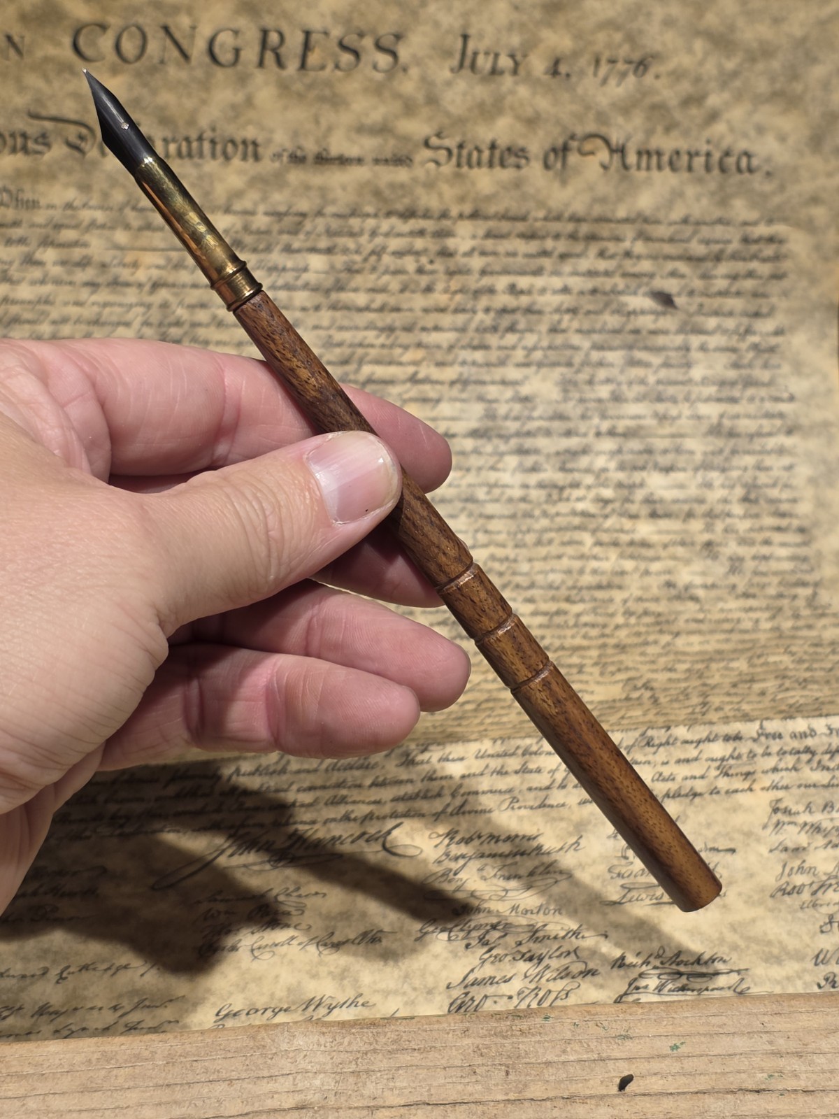 7" Antique Style Wood Turned Single Dip Pen