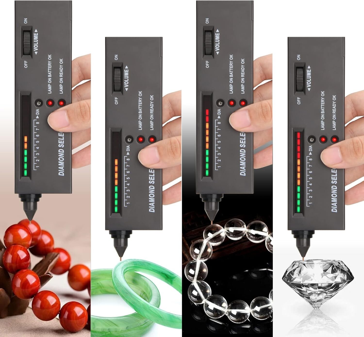 Portable Diamond Tester Selector Illuminated Jewelry Gemstone Testing Tool Kit