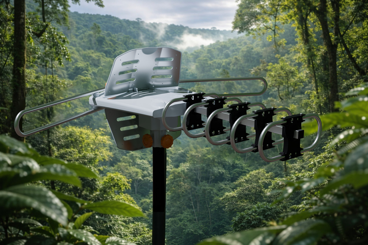 HDTV 1080P Outdoor Amplified Digital Antenna 360 Rotor HD TV UHF VHF FM 150 Mile