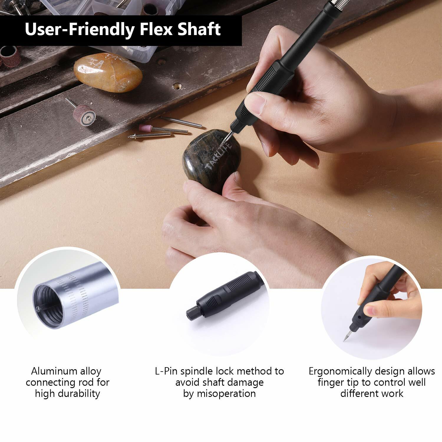 Rotary Tool Kit 1.8 Amp, Variable Speed with Upgraded Flex Shaft, 63 Accessories