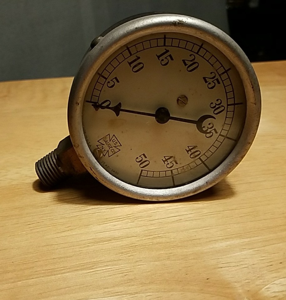 Vintage U.S. Gauge Co. NY 0-50 Pressure USA 25AD-2430
