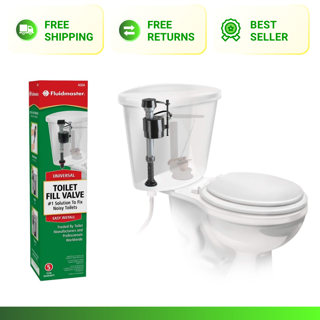 Fluidmaster 400A Anti-Siphon Toilet Tank Fill Valve Adjustable 9–14 in Tank Fit