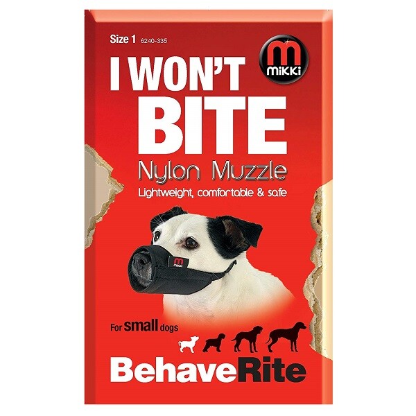 Mikki Muzzle for Dogs XS-XL Size 0-10 Soft Nylon Bite Protection Dog Training