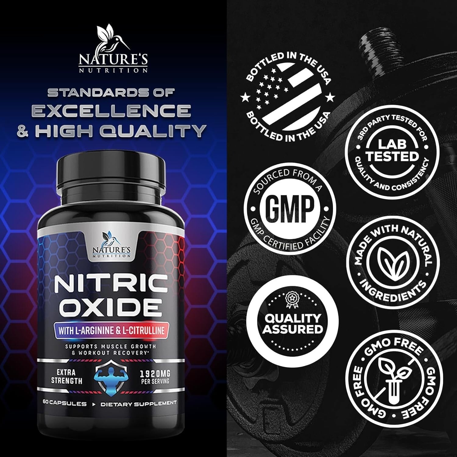 Nitric Oxide Booster Extra Strength 3000mg - L Arginine 3X Strength Nitric Oxide
