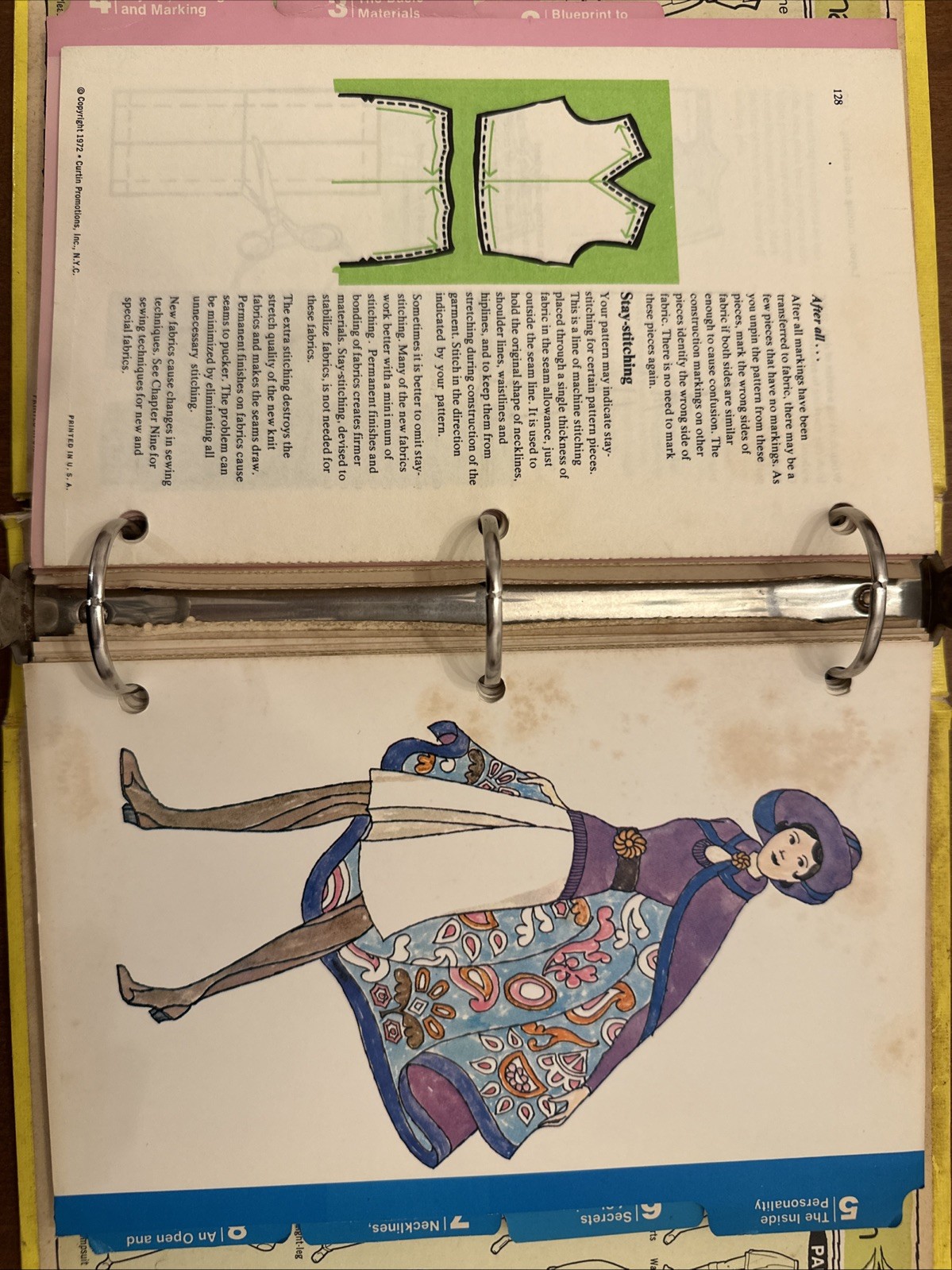 Vintage 1972 Complete Family Sewing Book 3 Ring Binder Curtin Publications