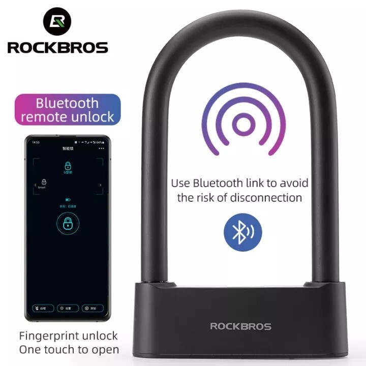 ROCKBROS Intelligent Lock Smart Fingerprint Lock U Shape Bluetooth Phone Control