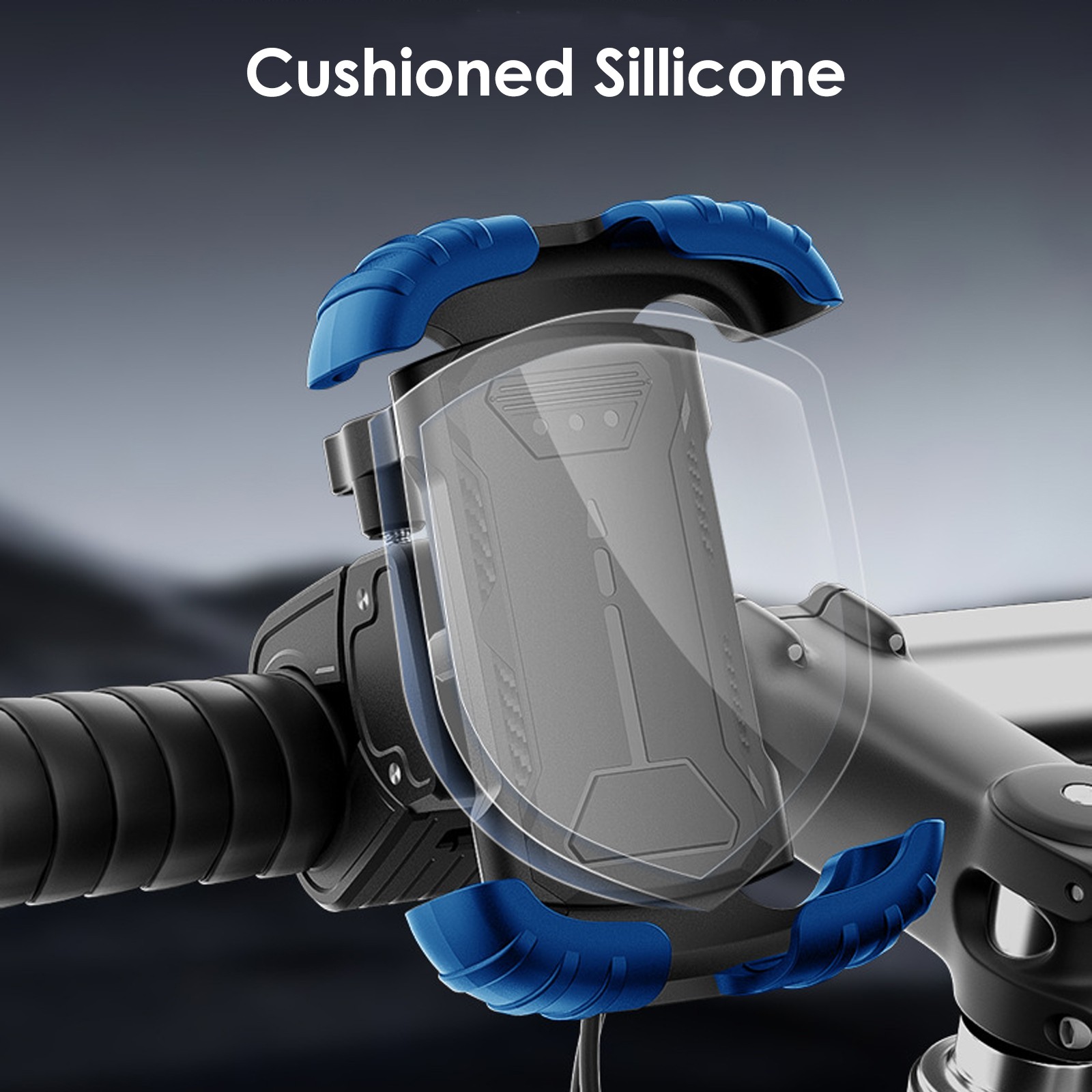 360°Rotation Motorcycle Phone Mount Double Lock Anti-Shake Bike GPS Phone Holder