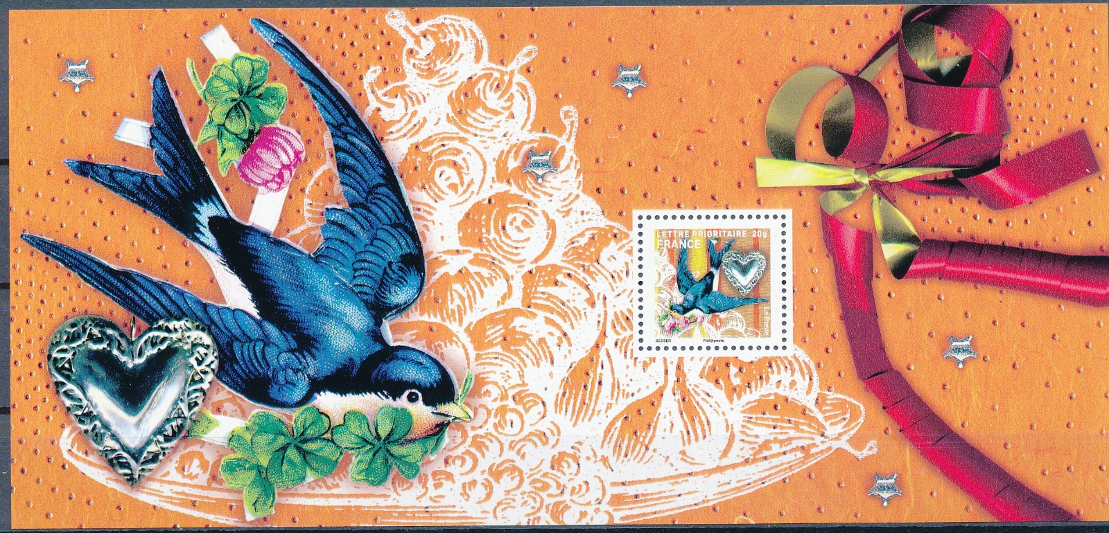 France 2010 : Greetings (Bird) - The good souvenir sheet very fine MNH