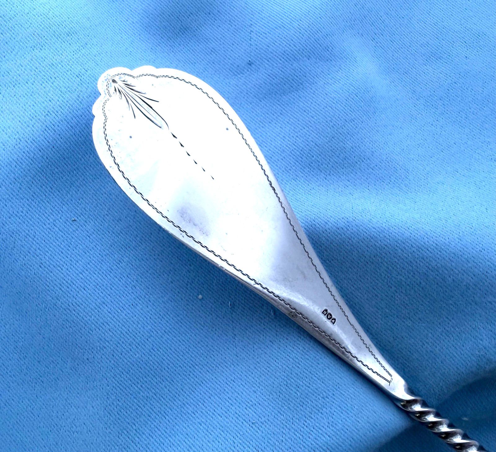 Francis Bunnell Coin Silver Soup Ladle Light Gold Wash No Mono 12 In 116 Gr