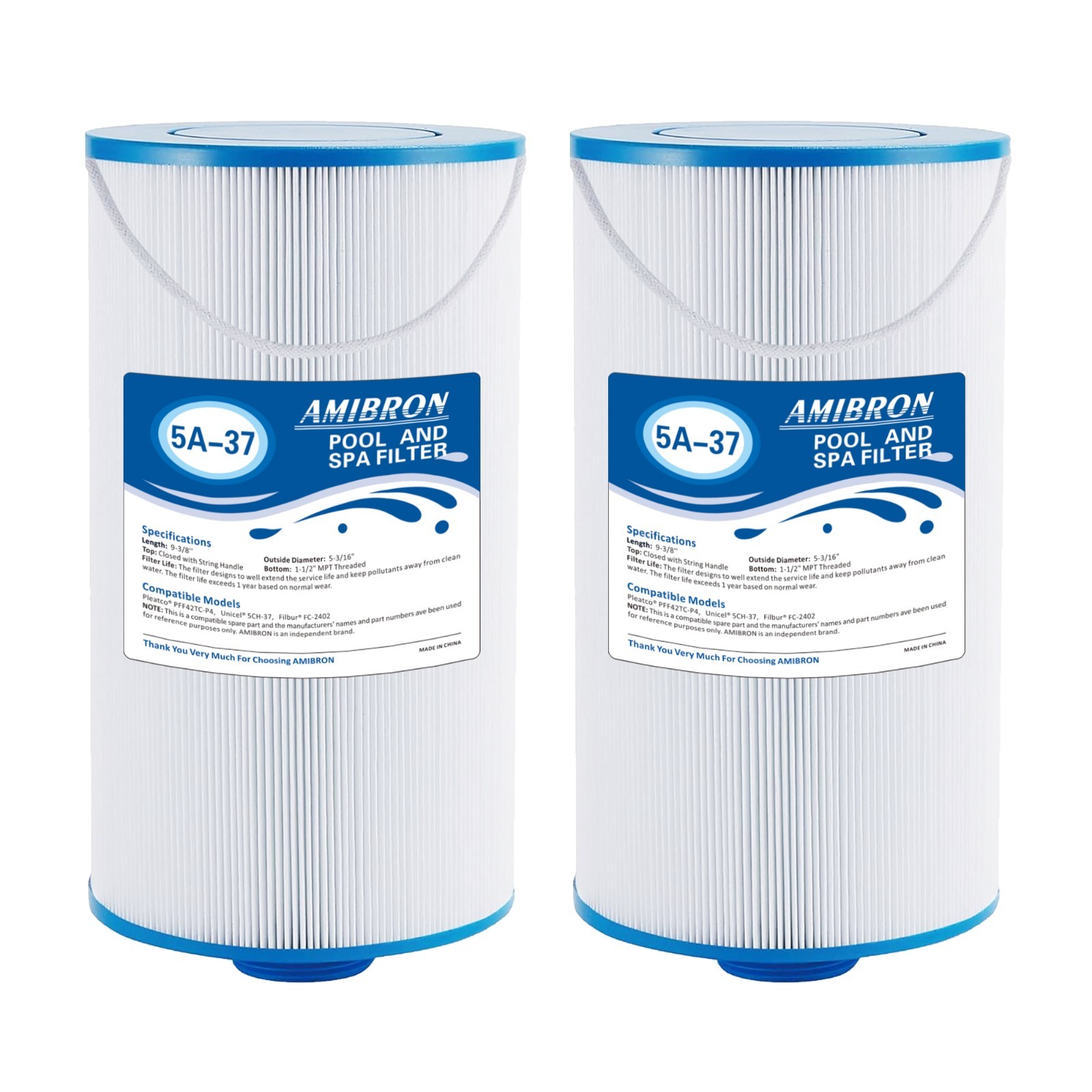 AMIBRON 303279 Hot Tub Filter Replaces Filbur FC-2402, 5CH-37, PFF42TC-P4