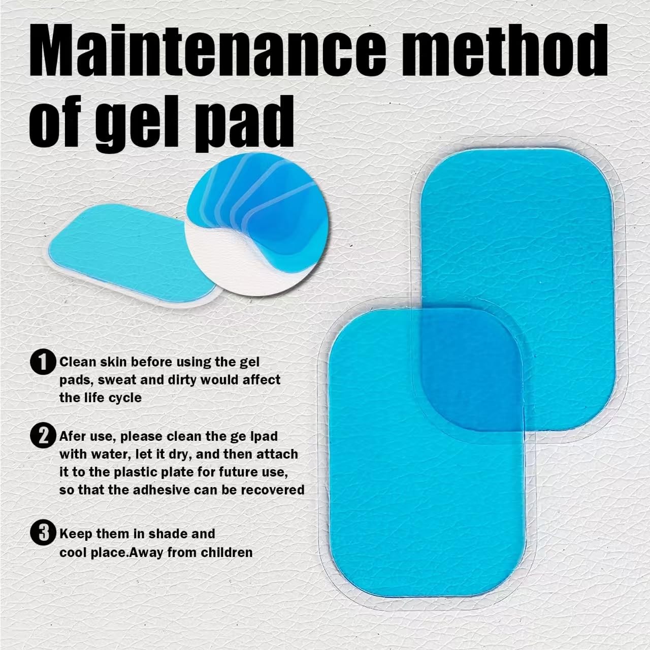 50 Pcs/25 Packs Gel Pads for Muscle EMS Abdominal Belt Medium, Blue