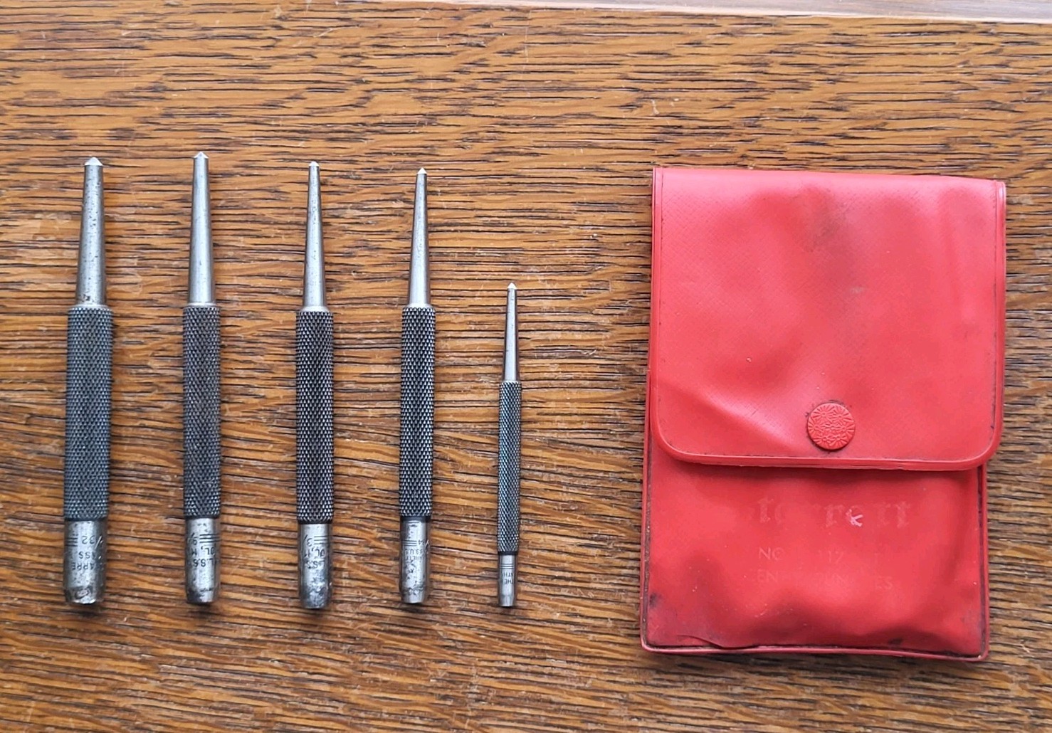 Vintage L. S. Starrett No. S 117 Set of (5) Center Punches Machinist Tools USA