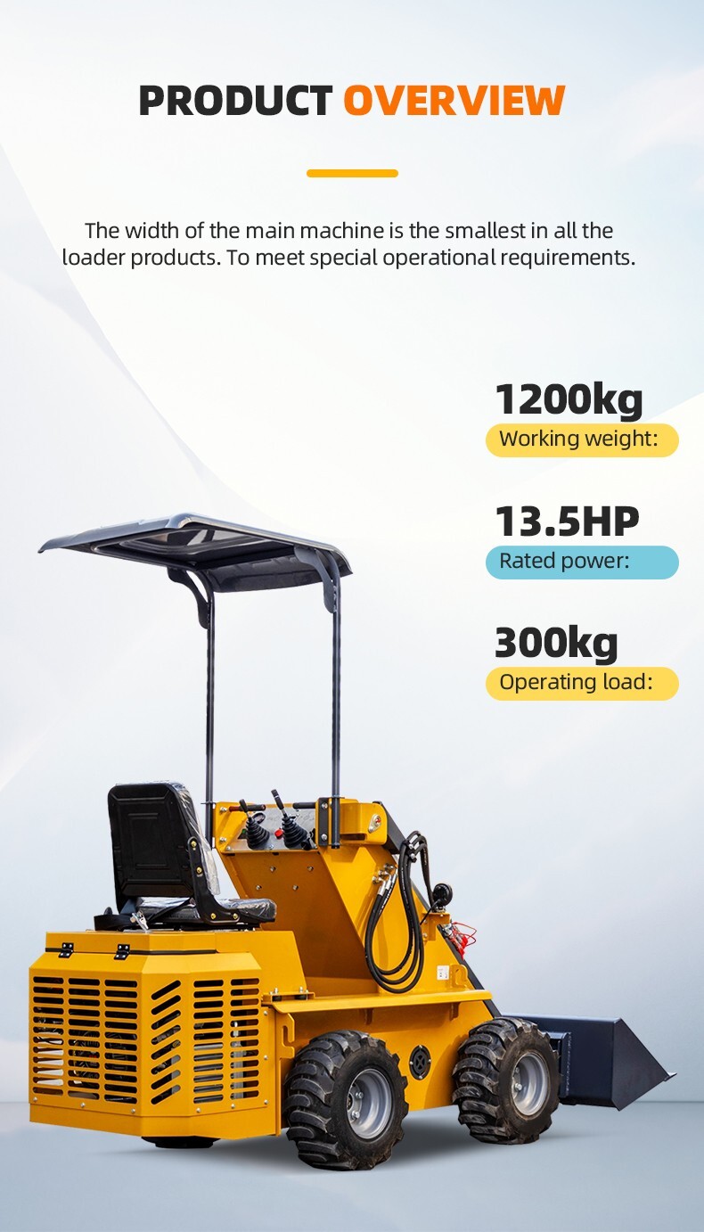 New Mini Skid Steer Loader Wheel Type Riding Skid Machine