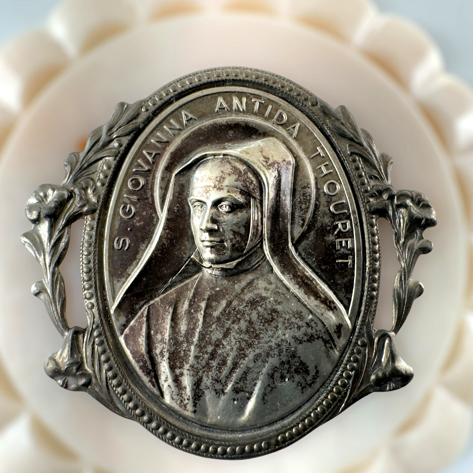 Saint St Jeanne Antide Thouret Catholic French NUN Sister Vintage Souvenir Frame