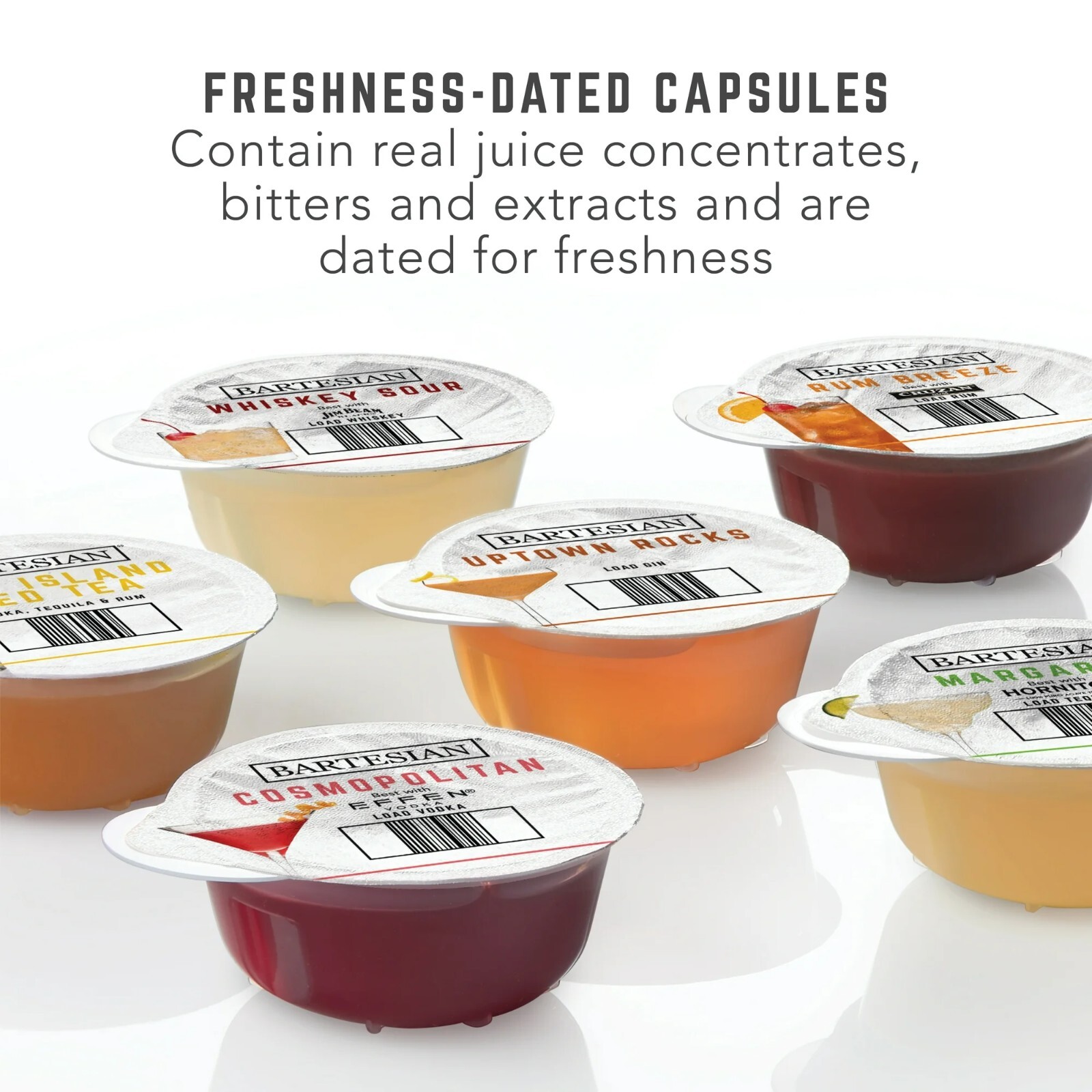 Bartesian Classic Collection 6 Cocktail Mixer Capsules, Pack of 6