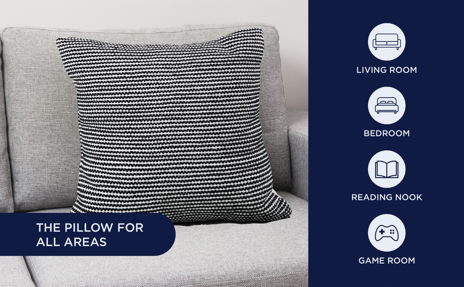 Decorative Throw Pillow Black and White Textured Stuffed Modern Pillows 2pk