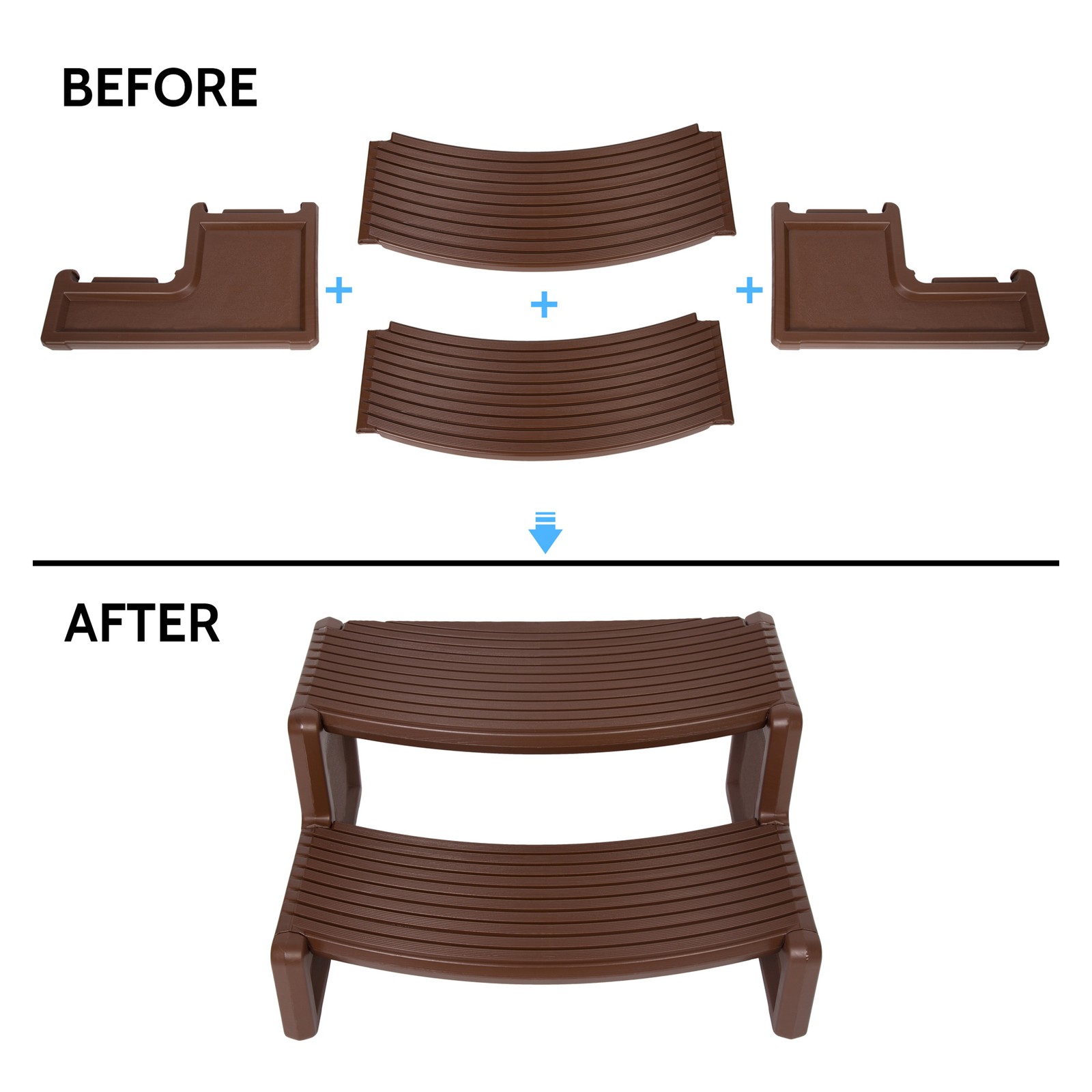 Universal Spa Hot Tub Steps No Slip Handi-Step Dark Gray/Black/Carbon Gray/Brown