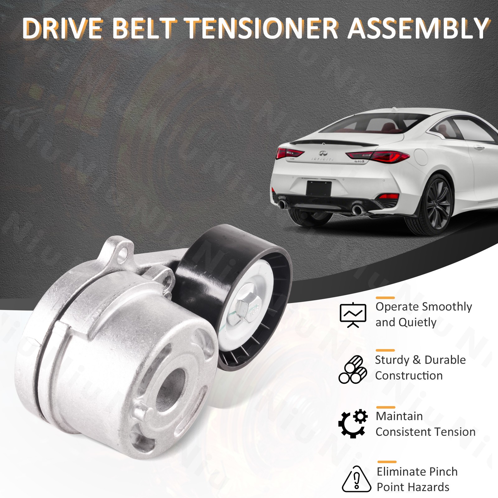 New Motor Engine Belt Tensioner Pulley fit 16-22 Infiniti Q50/17-21 Q60